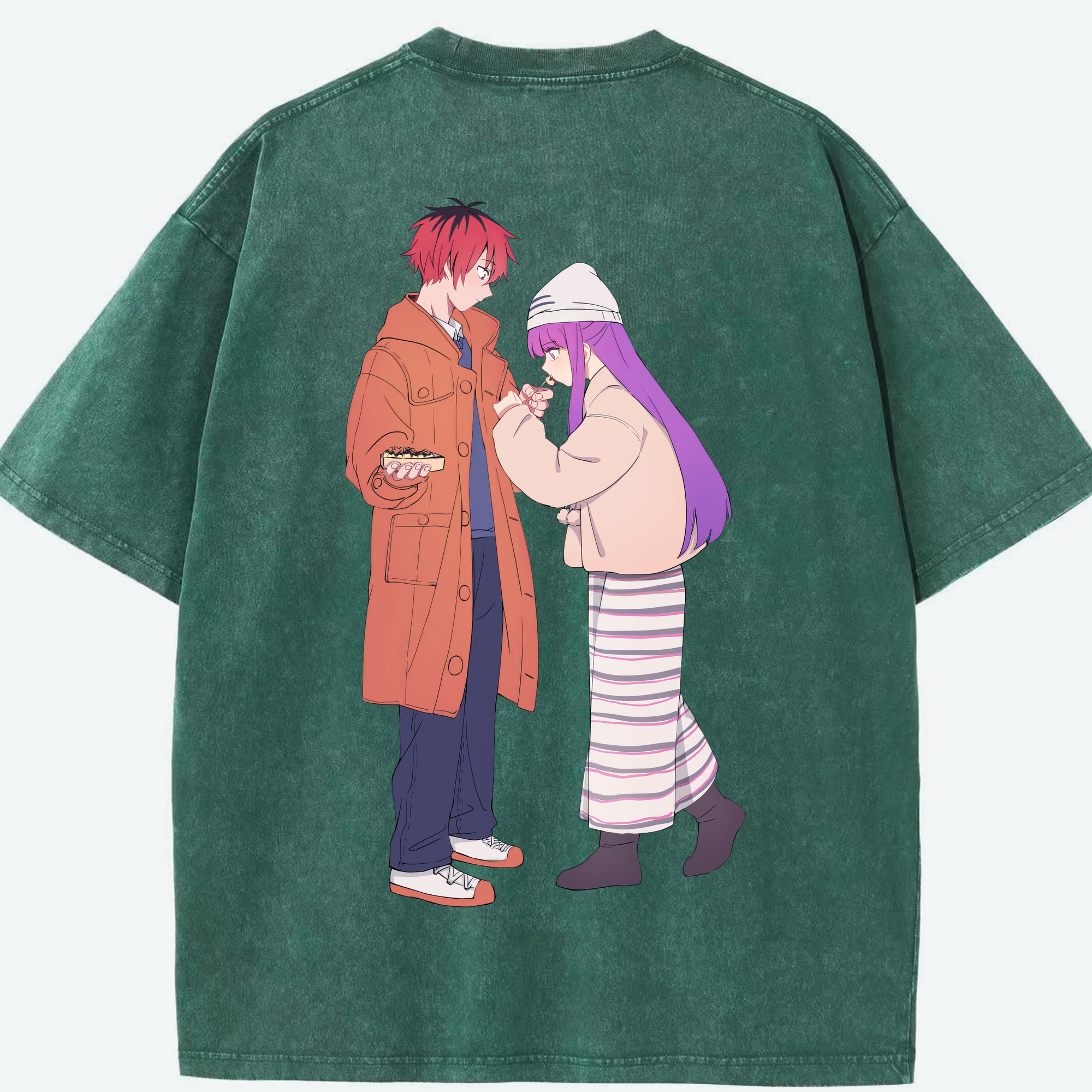（画像用） 葬送のフリーレン Frieren 綿100% ヴィンテージ風 半袖Tシャツ（背面プリント）